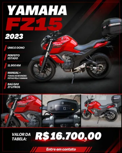 Yamaha FZ15 - vermelha - único dono