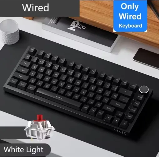 Teclado ajjaz ak 820H mecânico preto