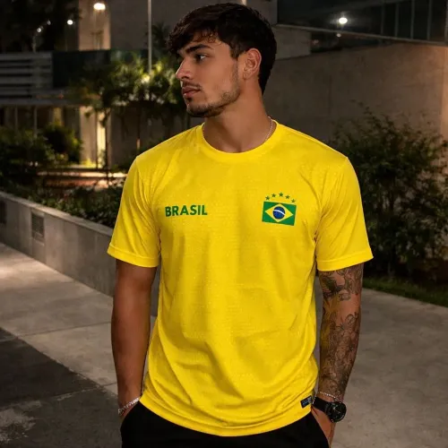 ? Camiseta Do Brasil Dry-Fit Masculino - Conforto Máximo + Secagem Rápida