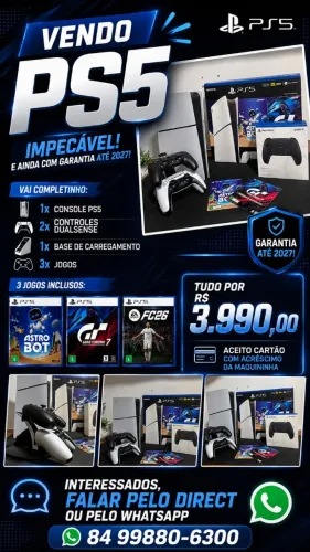PlayStation 5 Completo - Impecável + 3 Jogos + Garantia