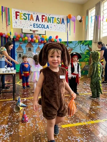 Fantasia macacao cachorro infantil sem touca