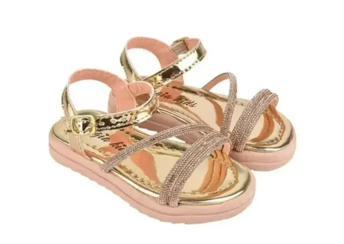 Sandália Infantil Feminina Strass com Fivela Tam 33