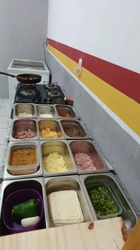 Ilha para montagem de macarrão