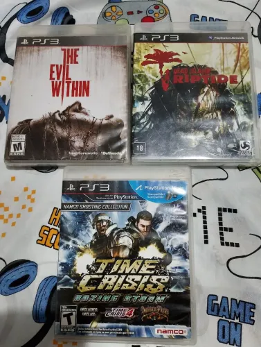 The evil within / Dead Island Riptide / Time Crisis Razing Storm PS3 faço Olx pay 