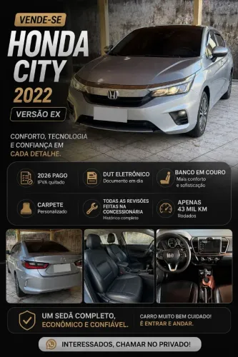 Honda City Sedan EX 1.5 Flex 16V 4P Aut. 2022