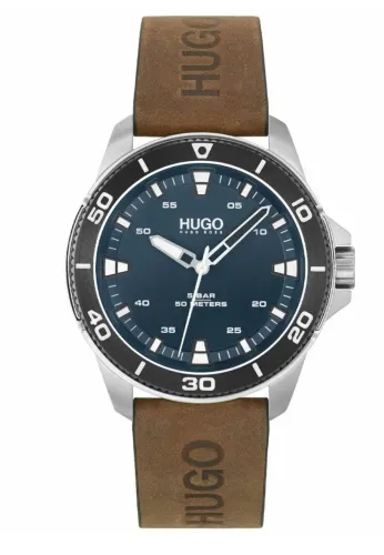 Relógio Hugo Masculino Couro Marrom 1530220