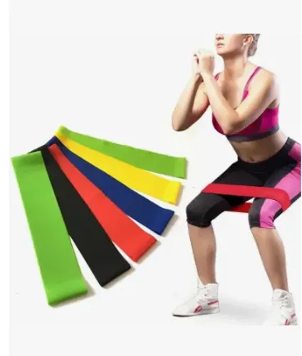 Kit 5 Mini Band Elástica Para Exercícios E Pilates