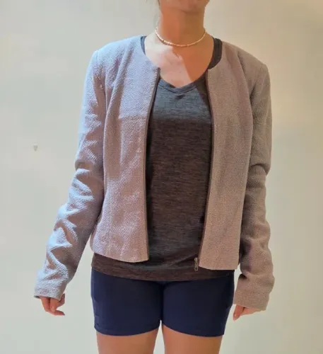 Casaqueto/Blazer Texturizado Lilás Clássico