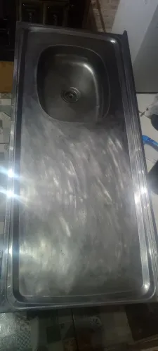 Pia inox fundo em concreto 