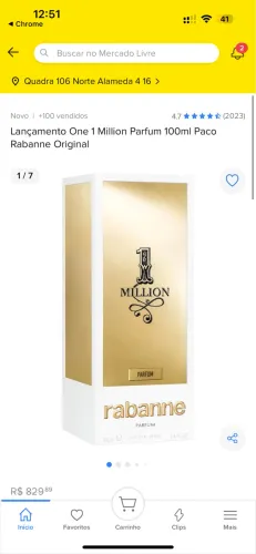 PERFUME ONE MILLION PACO RABANNE 100ML ORIGINAL