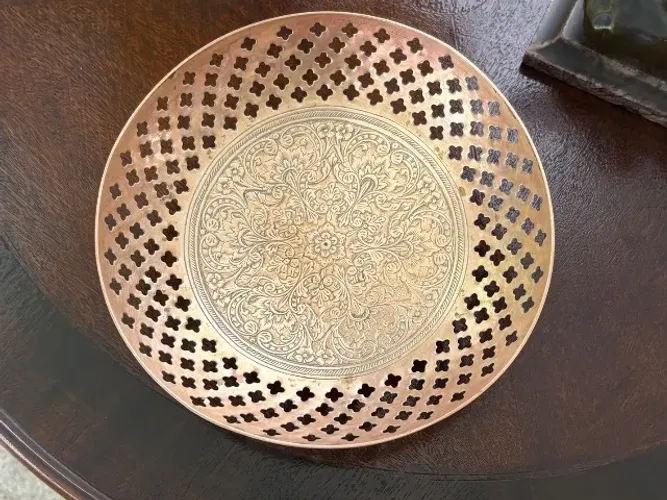 Centro de Mesa Decorativo Dourado Floral