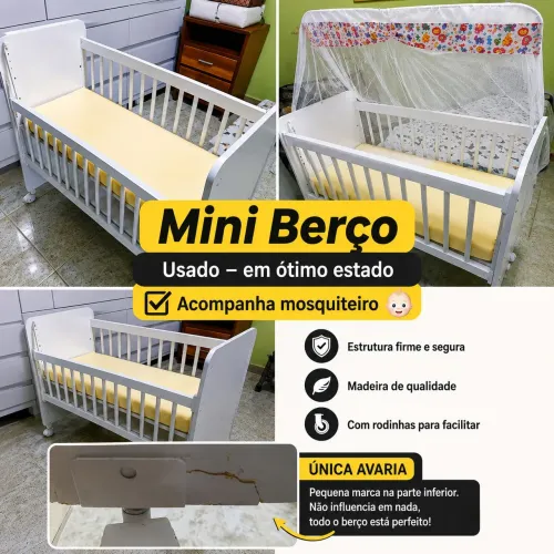 MINI BERÇO (SEMI NOVO).