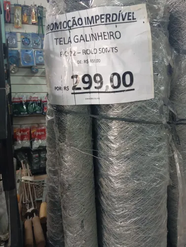 Tela Galinheiro Fio 22 Rolo 50mt R$299,00un Pix