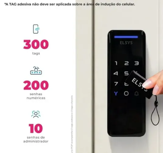 Fechadura Digital De Sobrepor Vertical Pop Esf-ds1100v Elsys Nova Lacrada