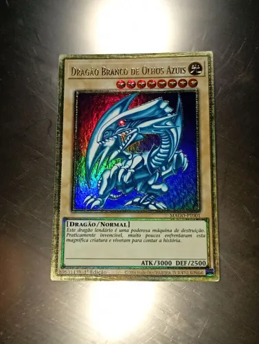 Dragão branco de olhos azuis Gold  Yugioh TCG  da série MAGO-PT001 RARÍSSIMO