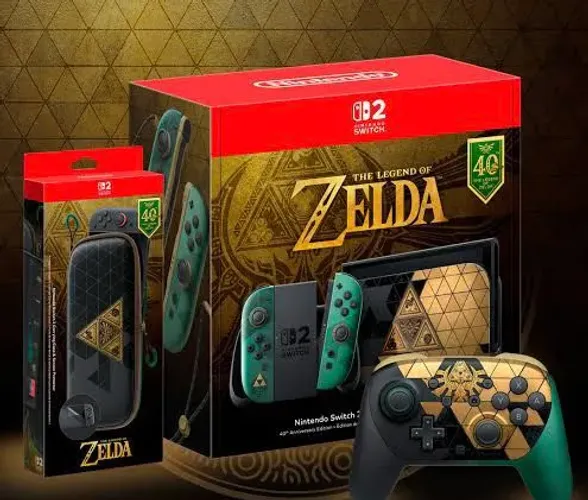 Nintendo Switch 2 + pro controller 2 + Case Zelda 40 anos