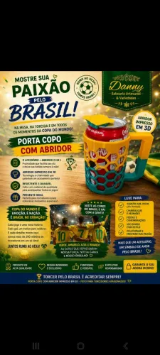 Porta copo com abridor do Brasil