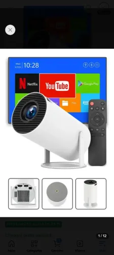 Mini Projetor Davely HY300 4K Android com Wi-Fi e Bluetooth