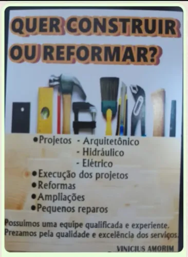 Execução de projetos, reformas e pequenos reparos