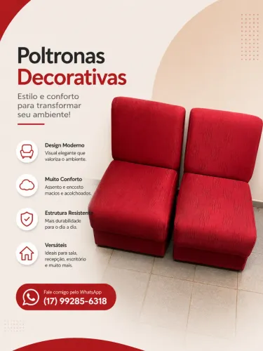 Poltronas Decorativas Vermelhas