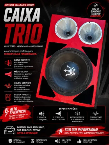 Caixa trio de 12 polegadas 