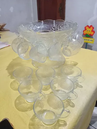 Conjunto para ponche em vidro para 12 pessoas