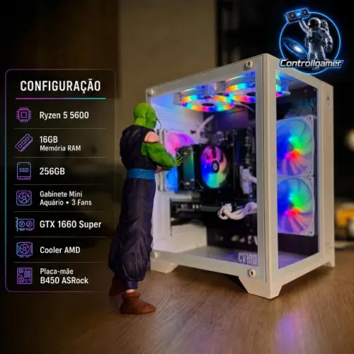 PC Gamer 2026 Novo - Ryzen 5 5600, GTX 1660 SUPER, 16GB RAM, SSD - Até 12x - Aceito troca