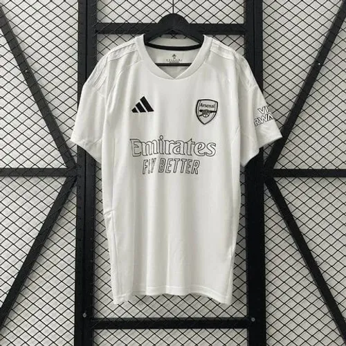 Camisa Arsenal Away Branca 2023 2024 Emirates Fly Better Premium Masculina