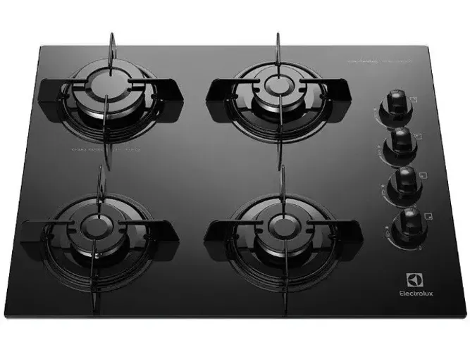 Cooktop 4 Bocas Electrolux a Gás GLP Preto - Bivolt