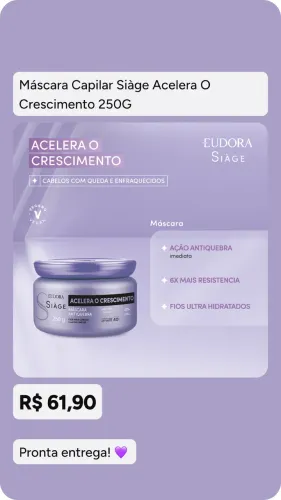Máscara Capilar Siàge Acelera O Crescimento