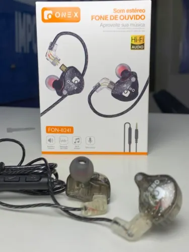 Fone de Ouvido Intra-auricular ONE-X FON-8241 P2 com Microfone - Hi-Fi Estéreo (Novo)