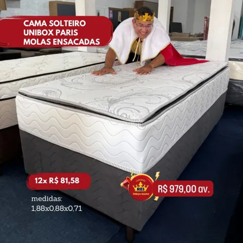 PROMOÇÃO URGENTE - Cama de SOLTEIRO com MOLAS ENSACADAS apenas 12x R$81,58