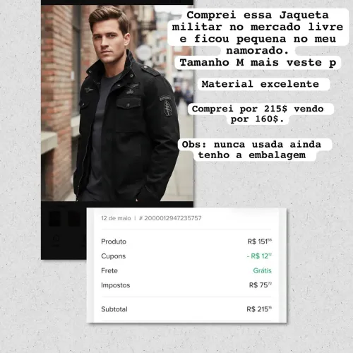 Jaqueta masculina.