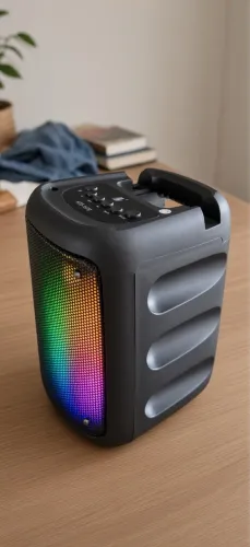 Caixa de Som Bluetooth KTS-1576 Portátil com Luzes RGB USB SD e Rádio FM