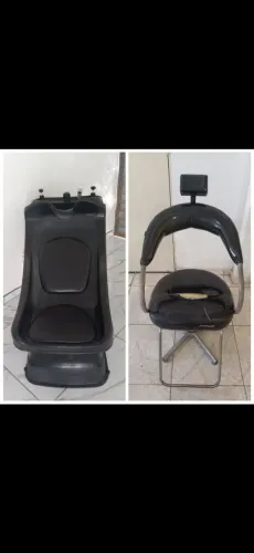 Lavatório e cadeira para salão de beleza