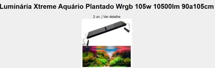 Luminária Xtreme Aquário Plantado Wrgb 90a105cm