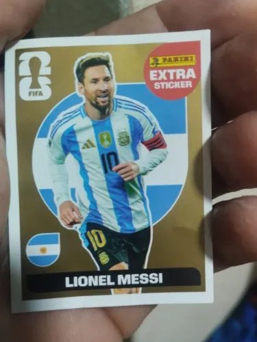 figurinha extra sticker GOLD MESSI 2026