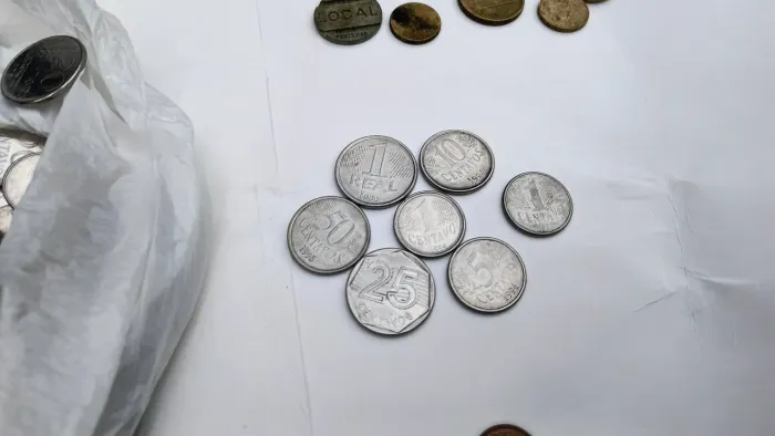 Lote de moedas antigas vintage vários modelos