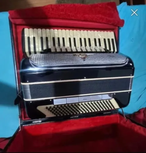Sanfona Paolo Soprani Italiana 120 Baixos Teclado Madre Pérola - Excelente Estado
