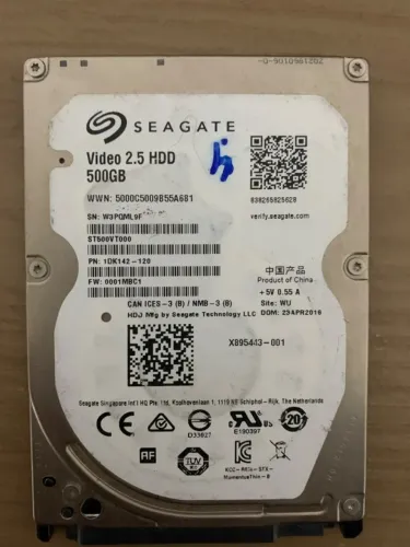 HD Seagate 500GB 2,5" - SATA