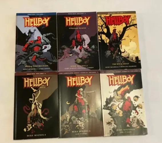 hq mike mignola - hellboy omnibus 6 volumes (inglês)