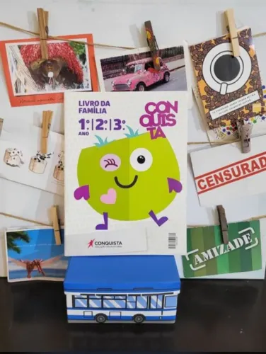 Kit livros conquista 2 ano didático, inglês, família 