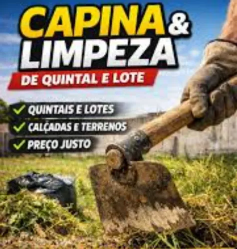 Limpeza de terreno calçadas cercas escavações etc.