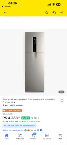 Geladeira Eletrolux