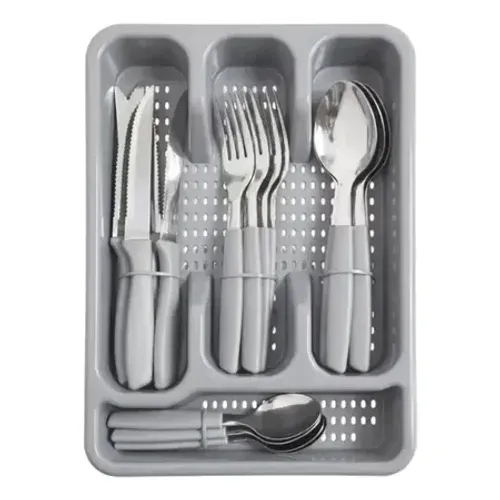 Jogo De Talheres De Cozinha 25 Pecas Idee Home - Cinza