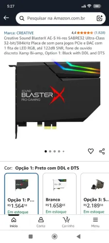 Placa de som creativa sound blaster 