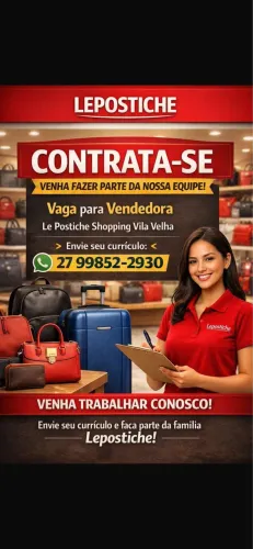 Vaga para Vendedora ( Disponibilidade de horários)