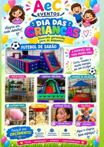 Brinquedos e buffet infantil para sua festa