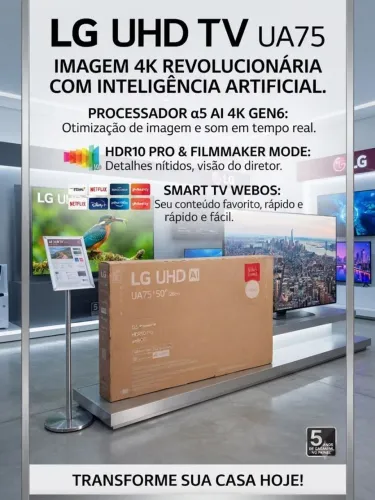 TV LG 50 polegadas 4k lacrada nota fiscal UA75 chama