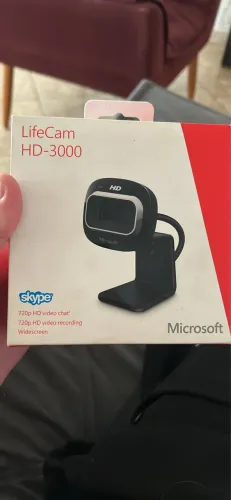 Webcam Microfone Integrado Microsoft Lifecam Hd-3000 Zoom 4x Cor Preto